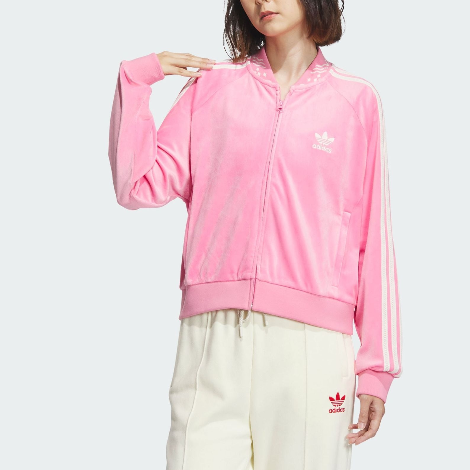 adidas originals x FEIFEI RUAN FW23 Velvet Track Jacket Pink — фото 3