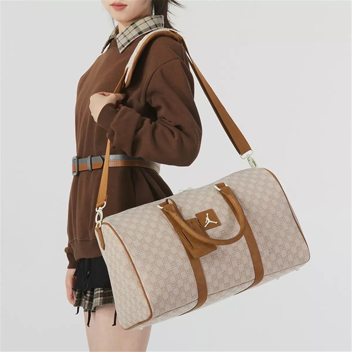 Jordan Chessboard Duffel Beige/Cream — фото 8