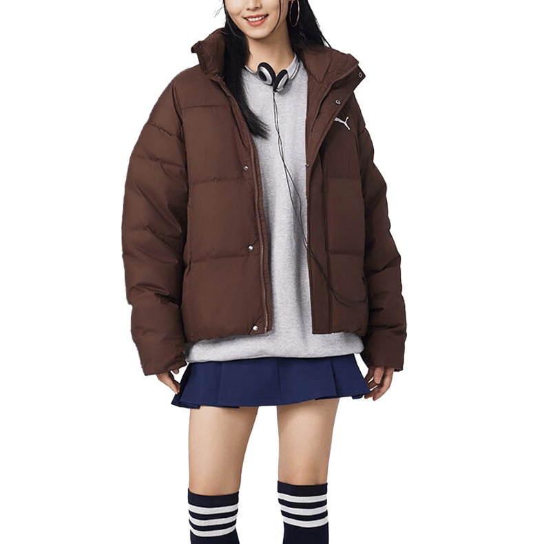 Puma Classics Relaxed Down Jacket Coffee Brown — фото 7