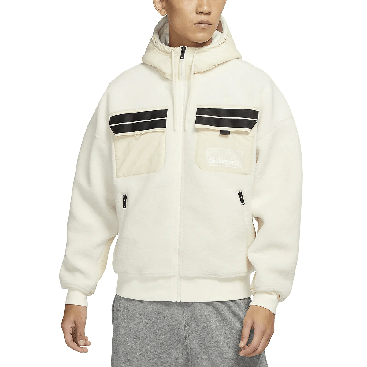 Jordan Fleece Hoodie Jacket Men Light Ivory — фото 2