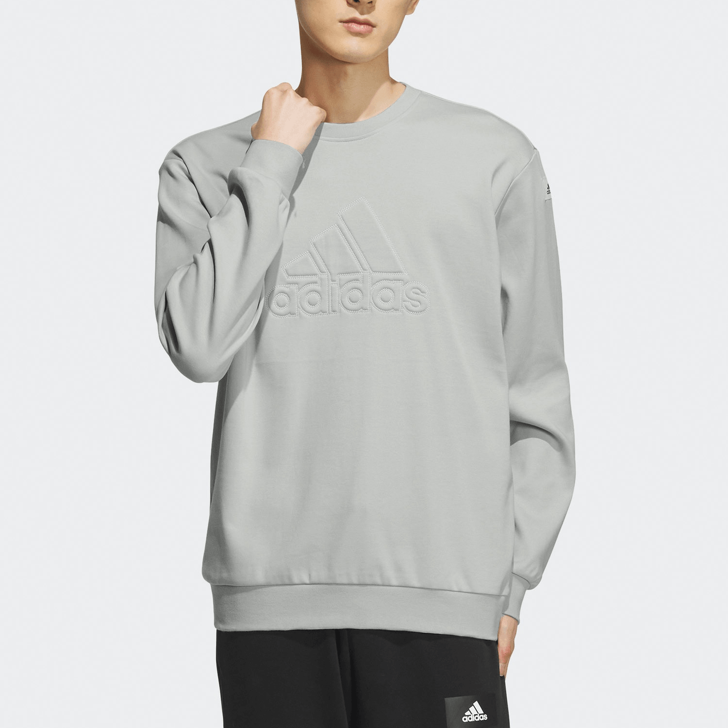 Adidas Sportswear Lounge Sweatshirt Silver Gray — фото 1