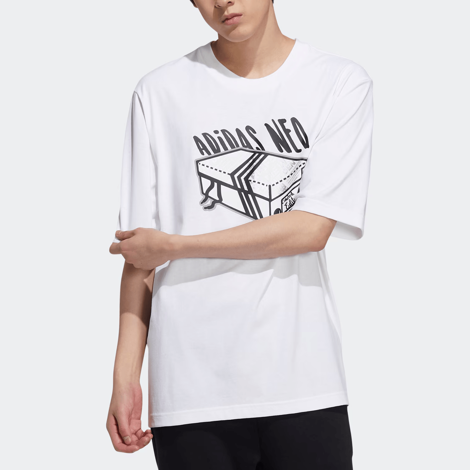 Adidas neo Printed Breathable Tee White — фото 1