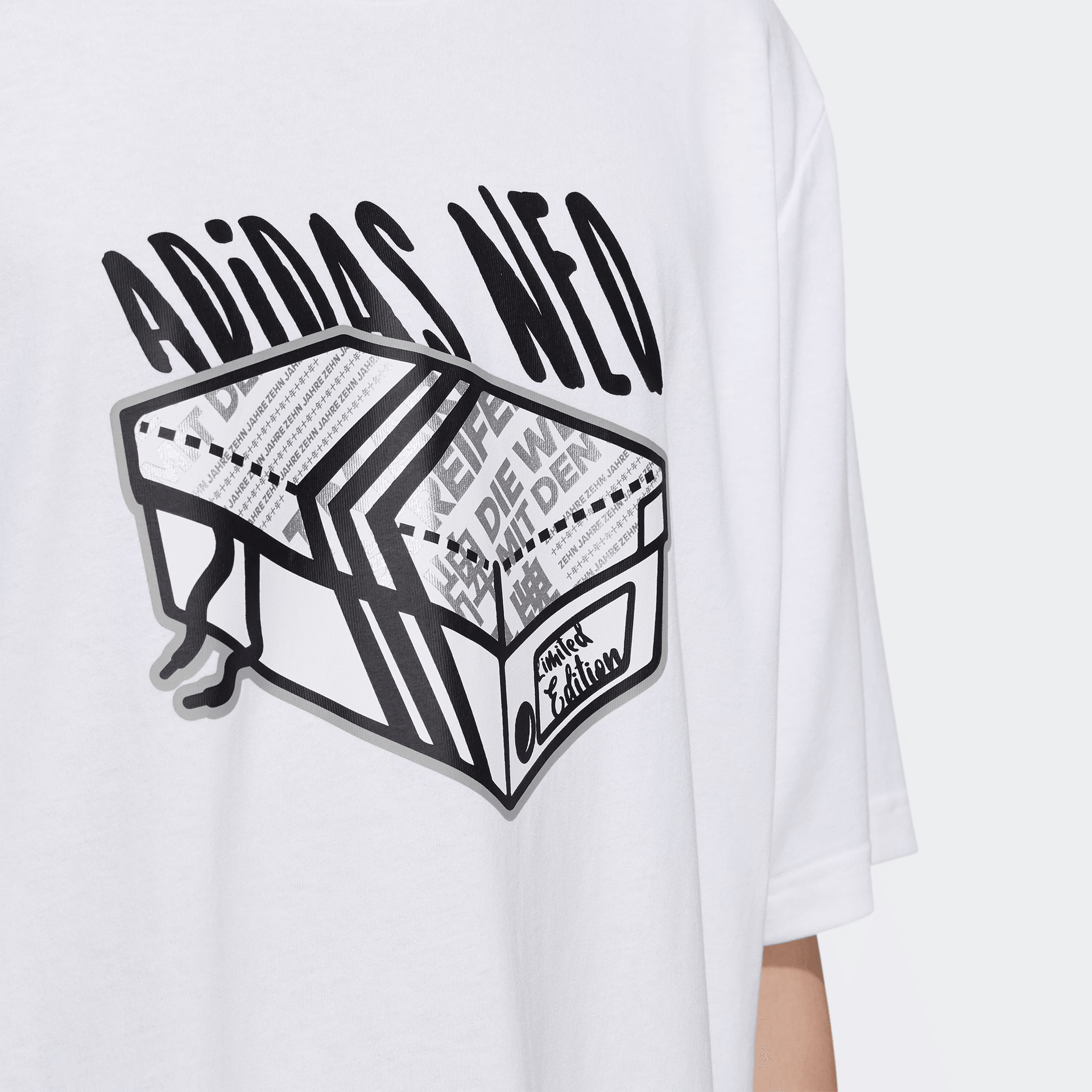 Adidas neo Printed Breathable Tee White — фото 4