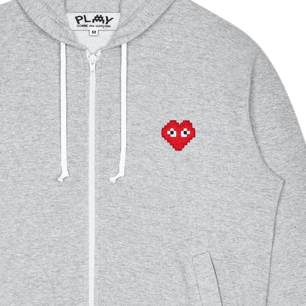Cdg Play Hoodie Grey — фото 2