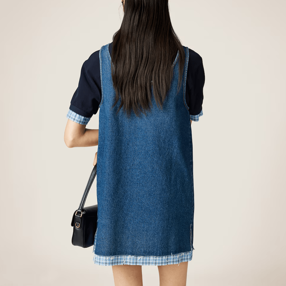 Miu Miu Logo Sleeveless Dress Blue — фото 4