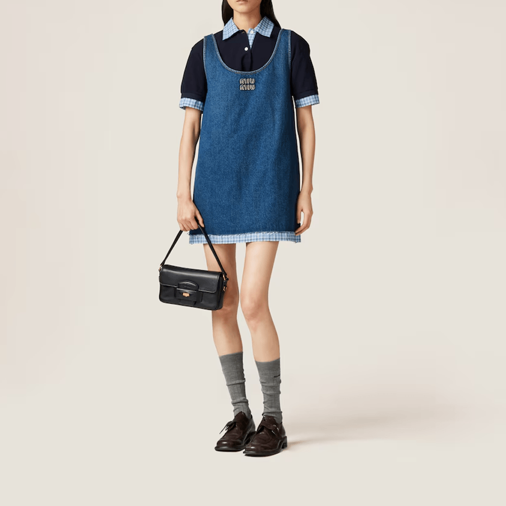 Miu Miu Logo Sleeveless Dress Blue — фото 2