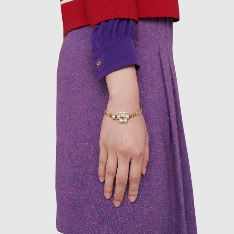 Gucci Pearl Flower Bracelet — фото 1