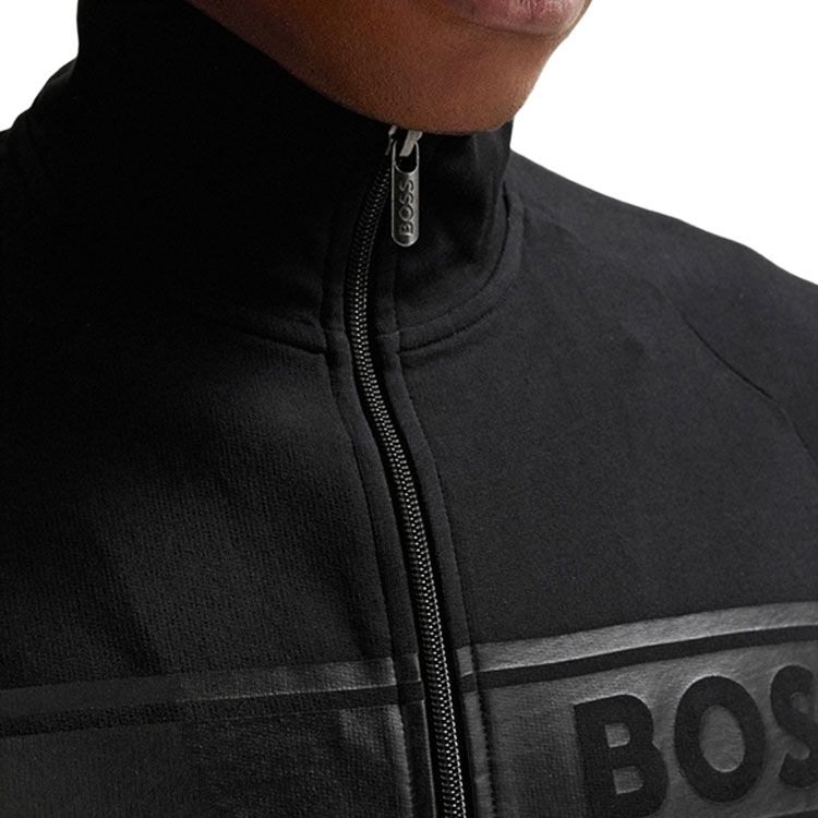 Hugo Boss SS24 Letter Print Zip-Up Jacket Black — фото 5