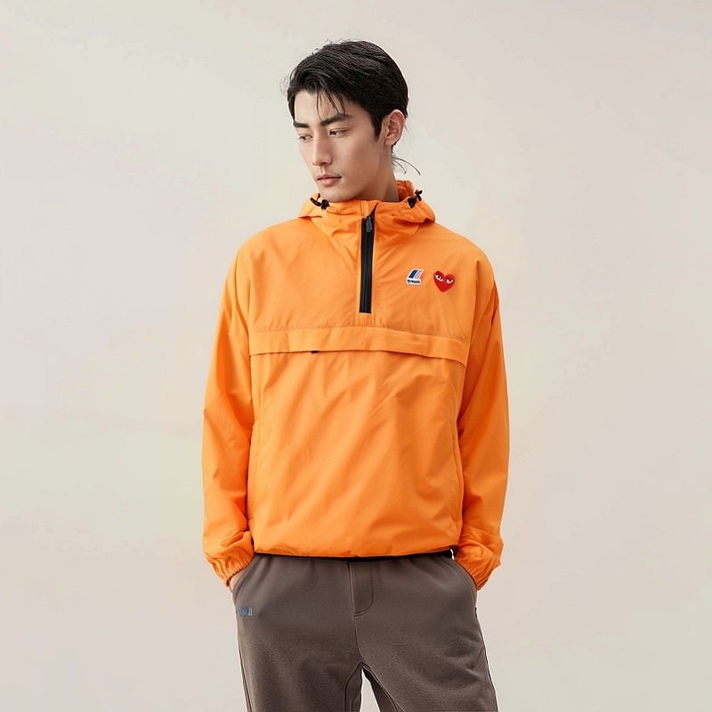 Cdg Play x K-Way Half Zip Jacket Orange — фото 2