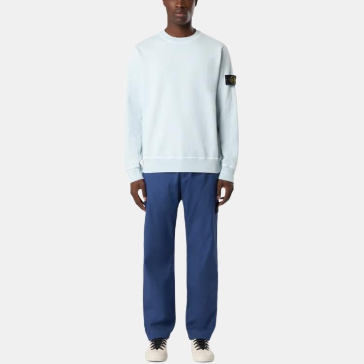 Stone Island Logo Badge Crewneck Sweatshirt Sky Blue — фото 4