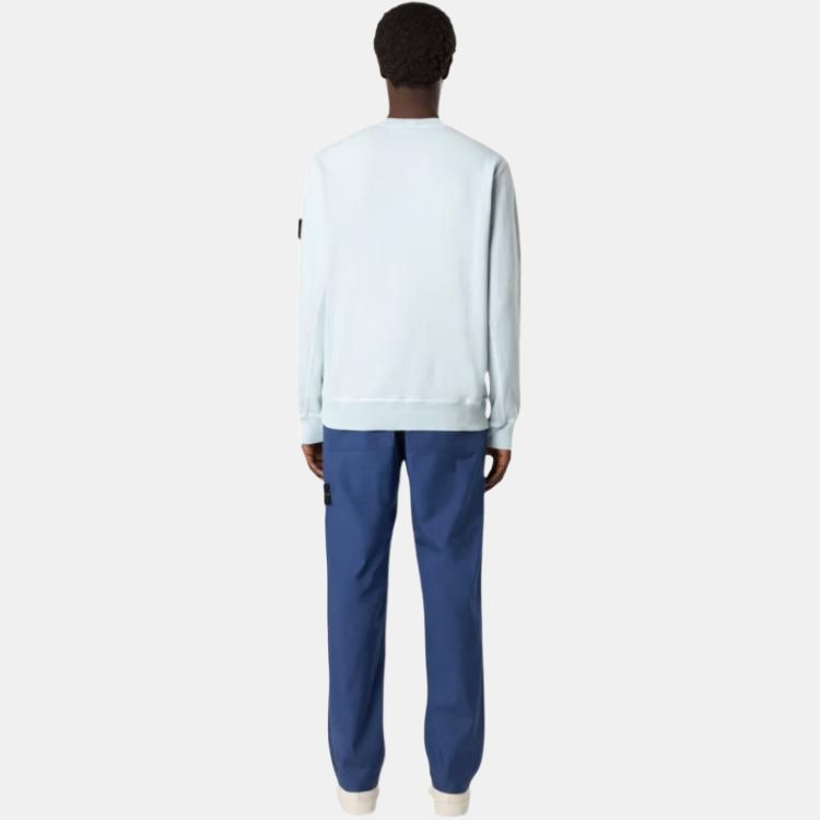 Stone Island Logo Badge Crewneck Sweatshirt Sky Blue — фото 2