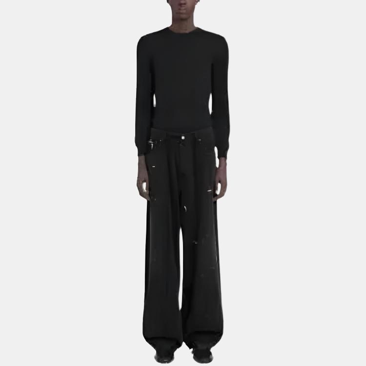 Maison Margiela MM6 Maison Margiela Zip Pleated Wide Leg Jeans — фото 1