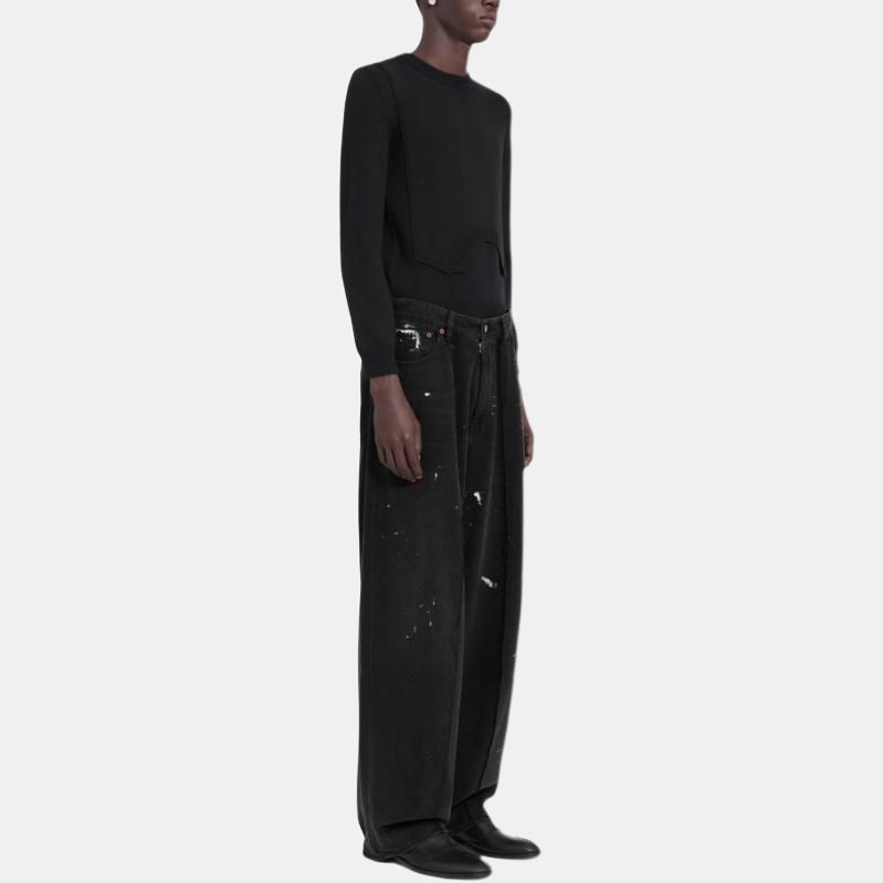 Maison Margiela MM6 Maison Margiela Zip Pleated Wide Leg Jeans — фото 3