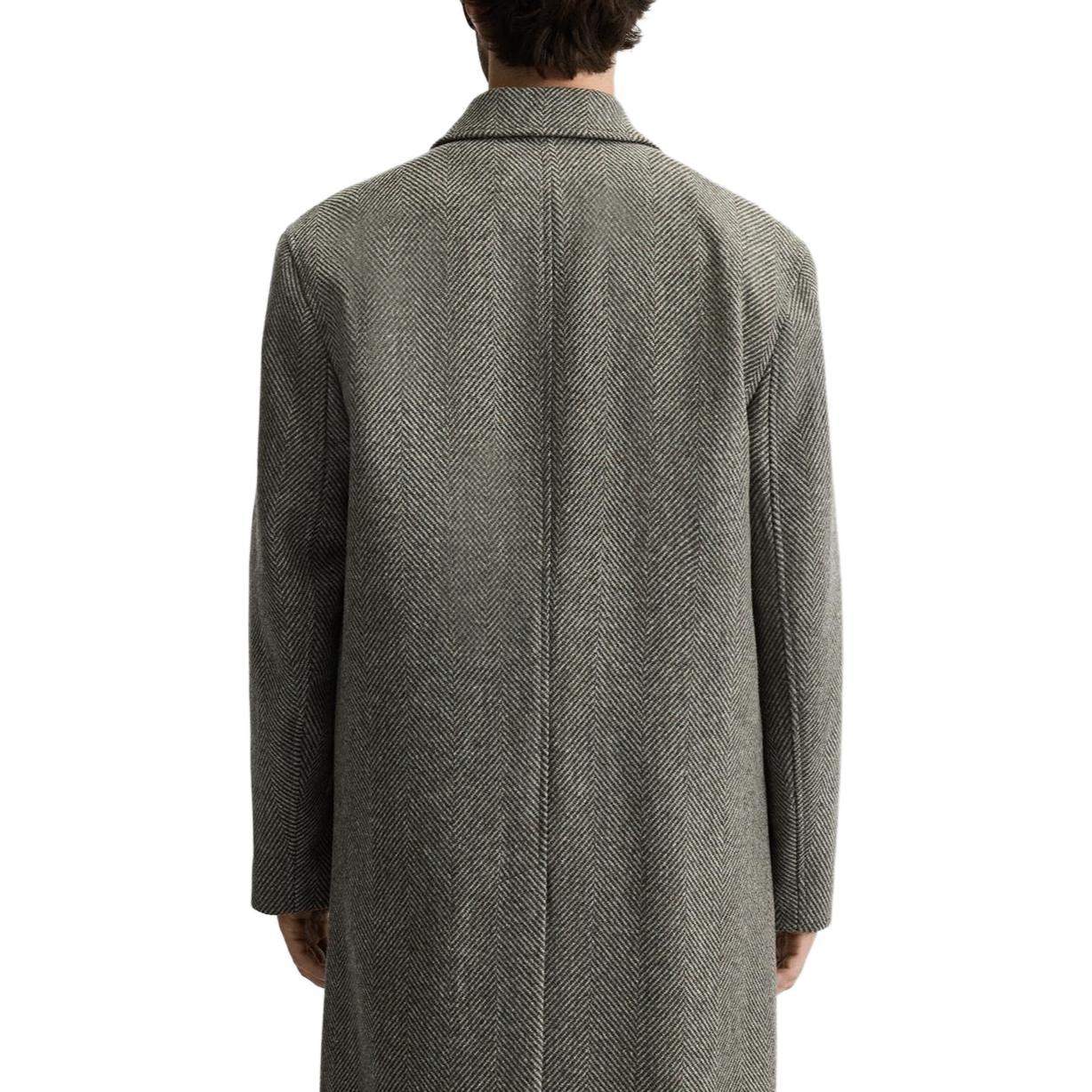 Zara Relaxed Herringbone Coat Brown — фото 6
