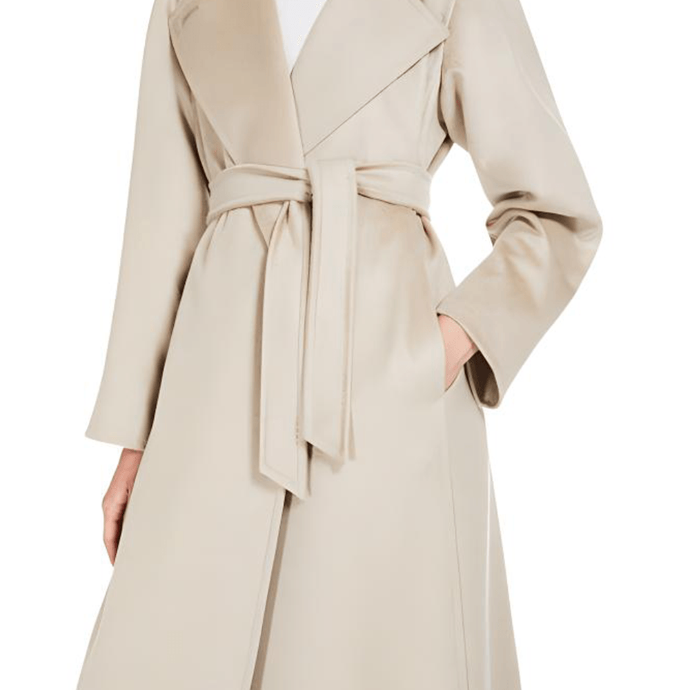 MaxMara Belted Mid-Length Coat Beige — фото 6