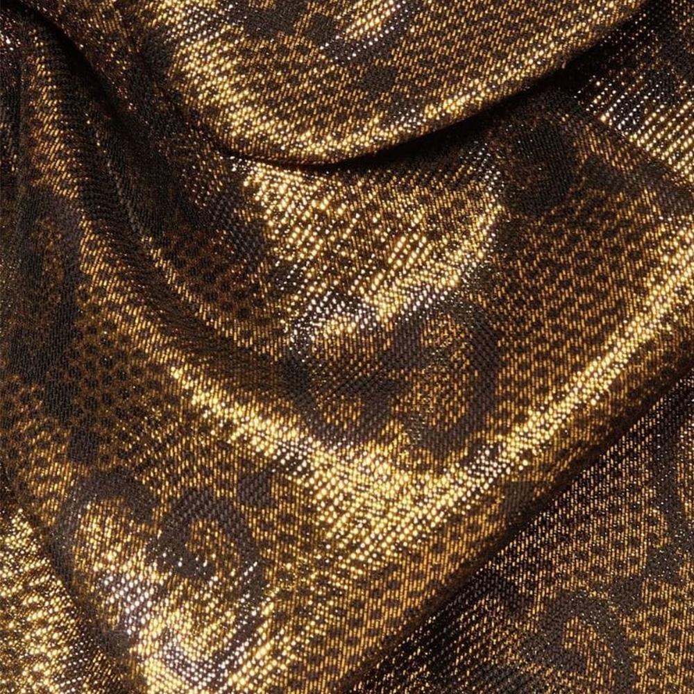 Gucci SS23 Logo Print Long Sleeve Dress Gold — фото 7