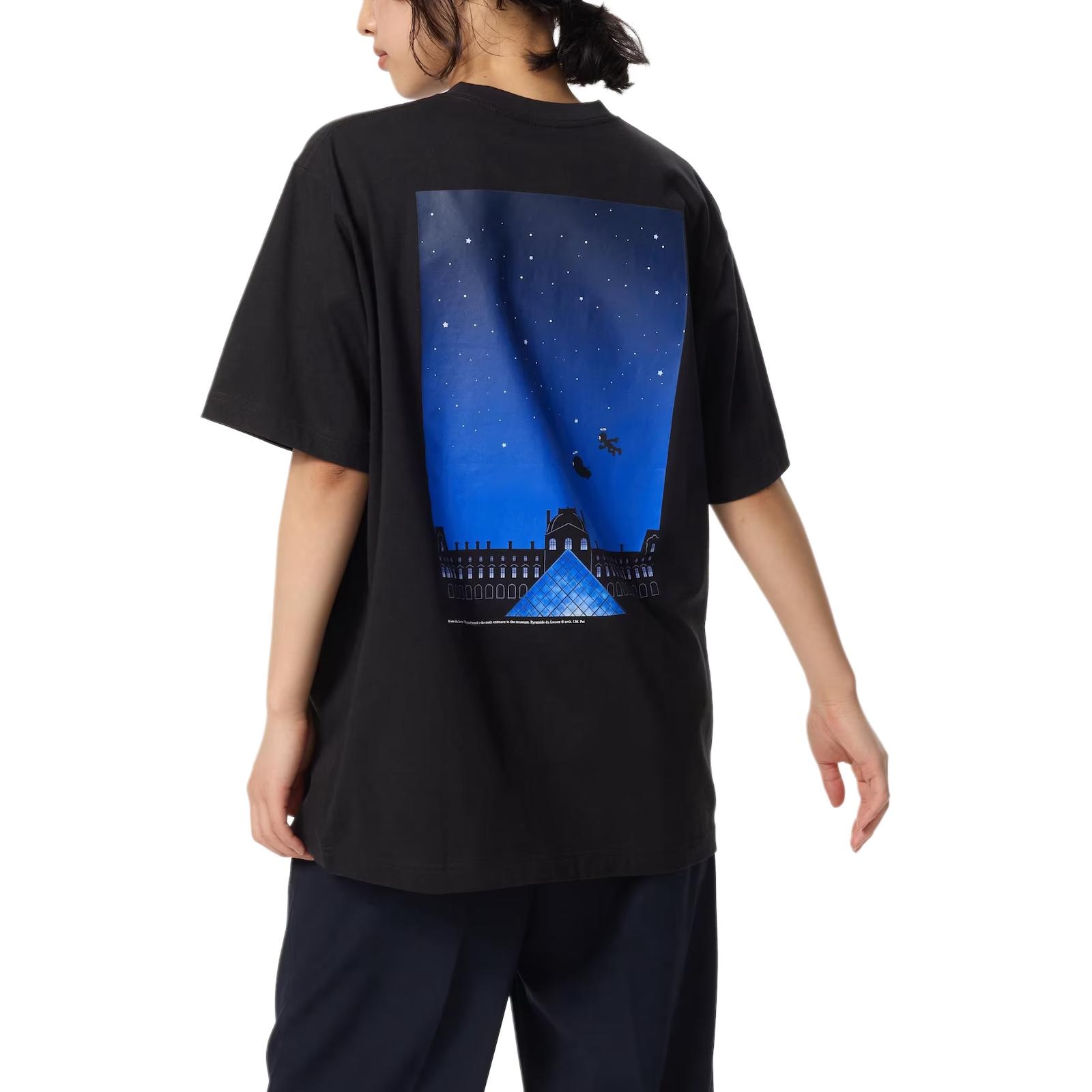 Uniqlo x Doraemon x Louvre SS25 Starry Sky Tee Black — фото 4