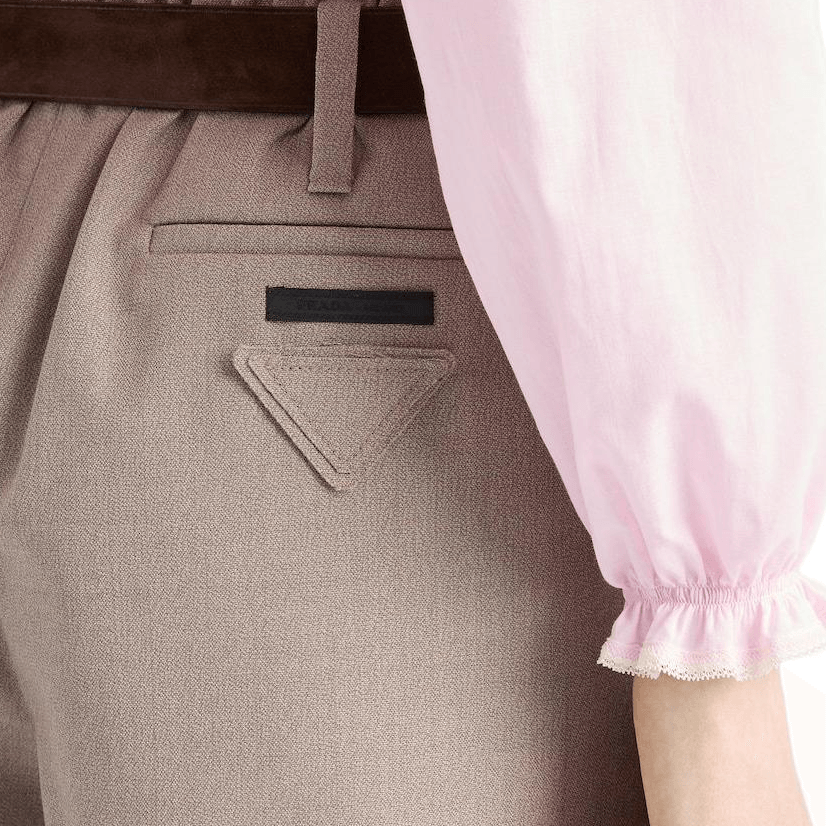 Prada Elastic Logo Shorts Sand — фото 5