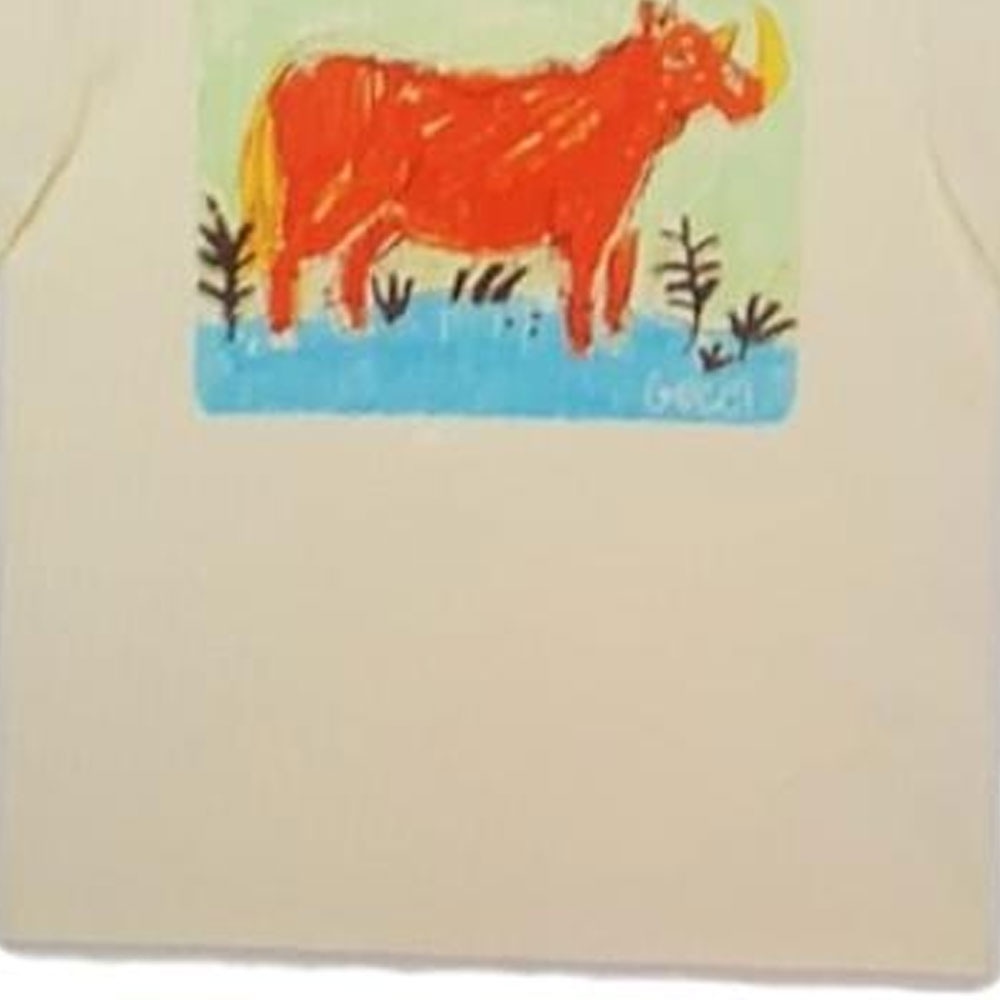 Gucci Kids Animal Print T-Shirt Yellow — фото 3