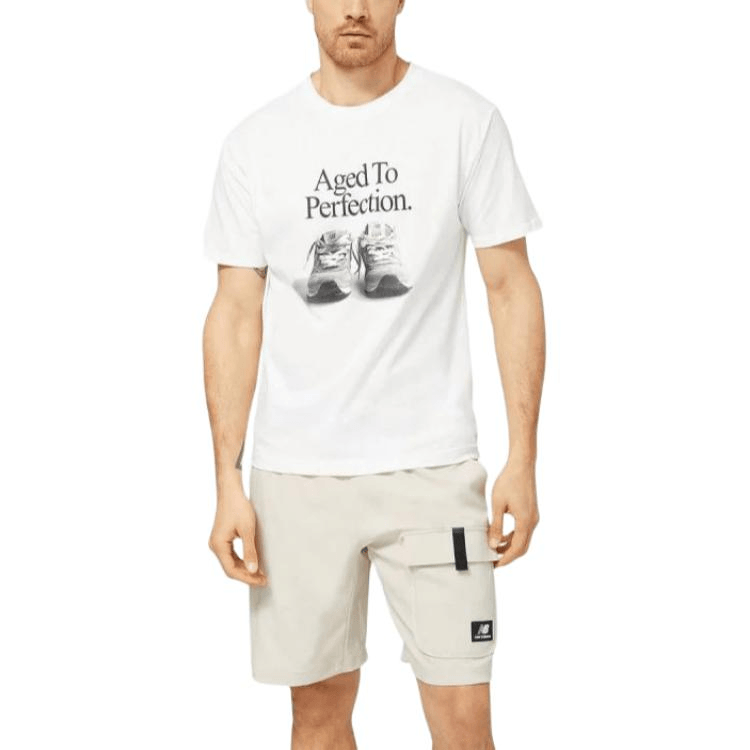 New Balance Letter Logo Crew Neck T-Shirt White — фото 1