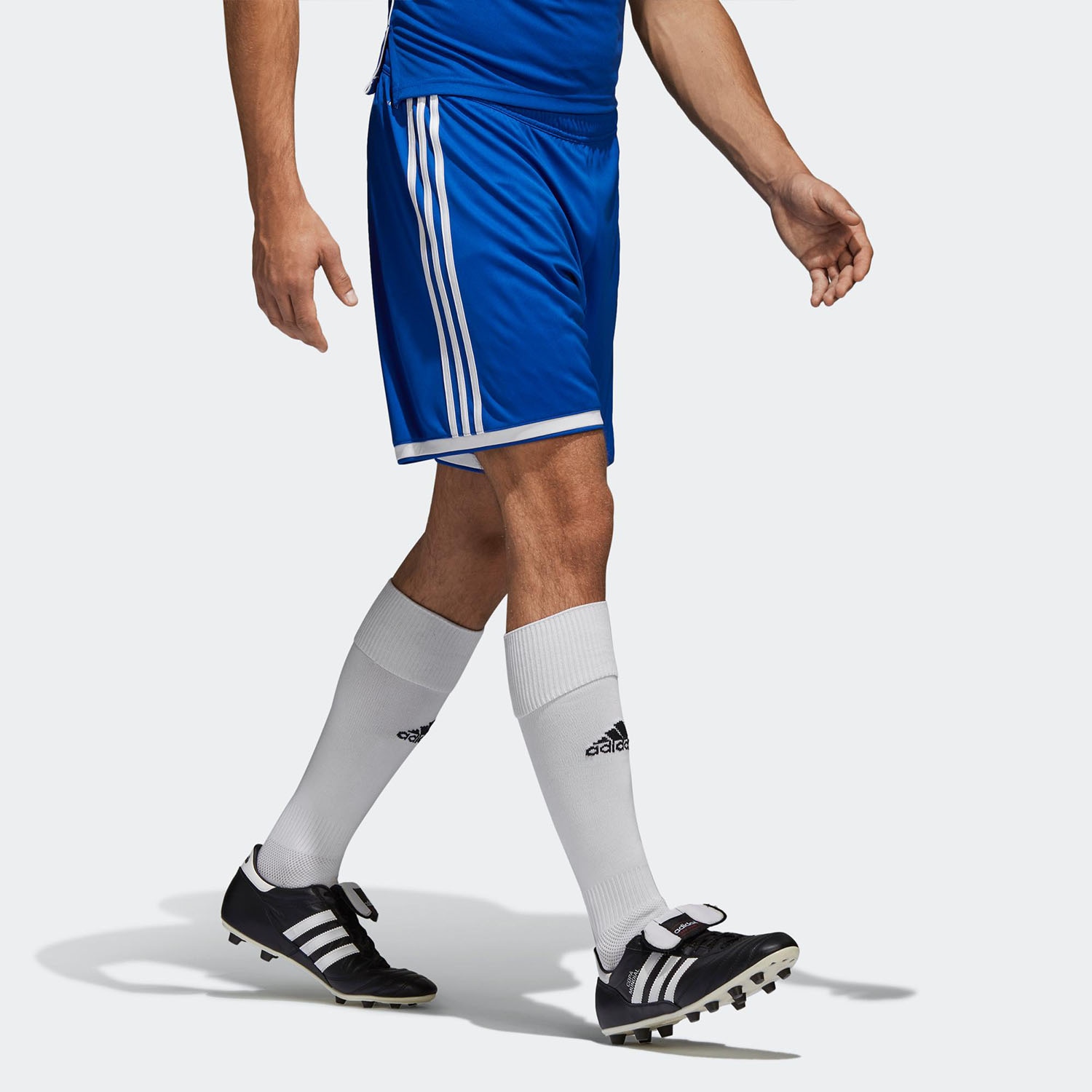 Adidas Breathable Loose Fit Football Pants Blue White — фото 3