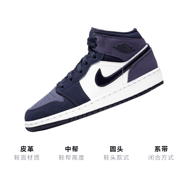 Jordan Air Jordan 1 Mid Sanded Purple GS — фото 2