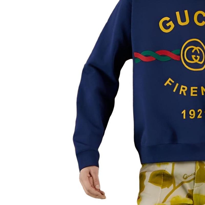 Gucci Logo Long Sleeve Sweatshirt Blue — фото 5