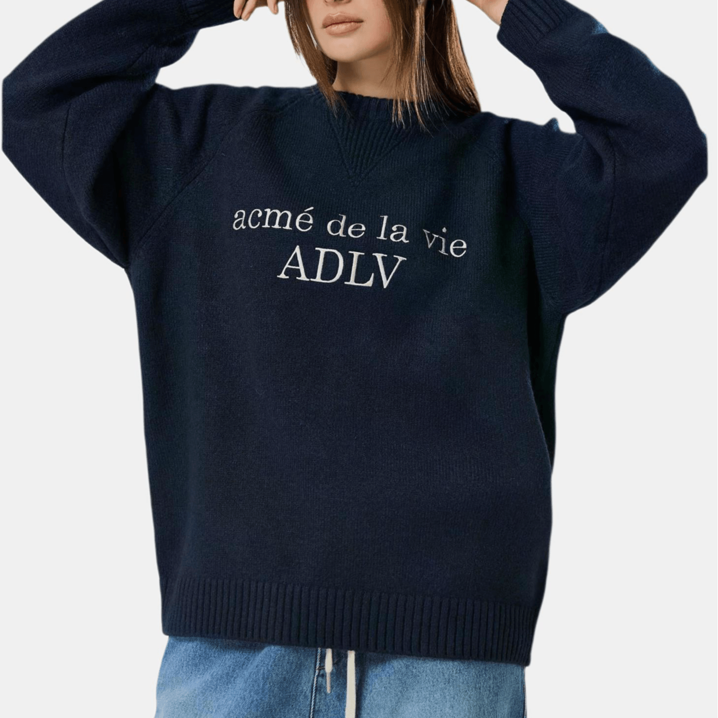 Acme De La Vie ADLV Basic Letter Jacquard Crewneck Sweater — фото 7