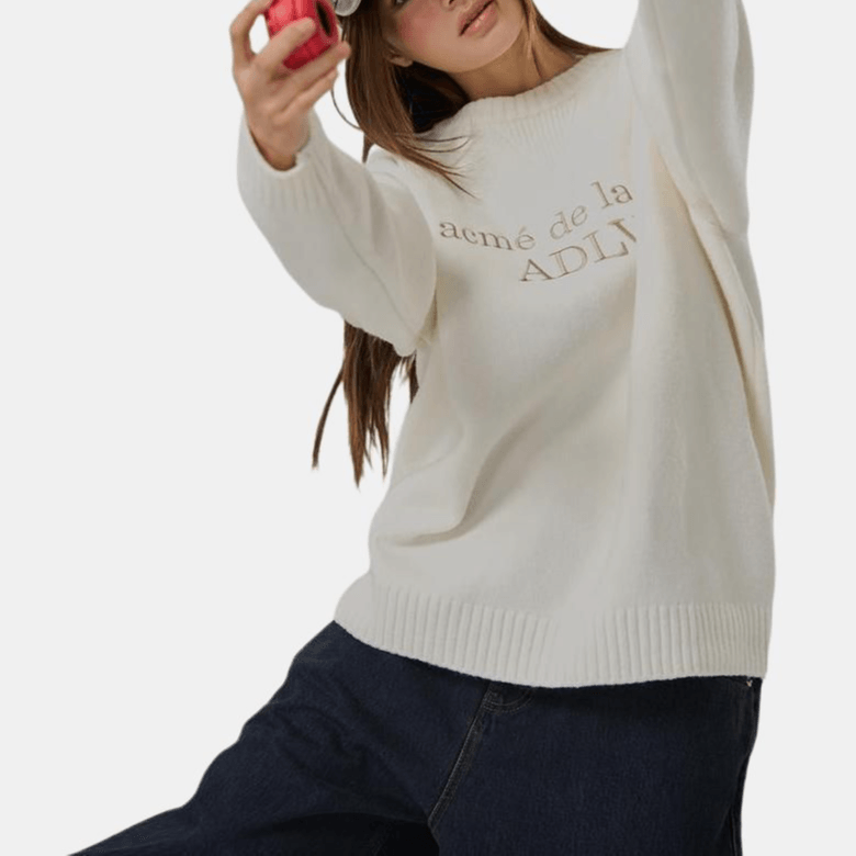 Acme De La Vie ADLV Basic Letter Jacquard Crewneck Sweater — фото 2