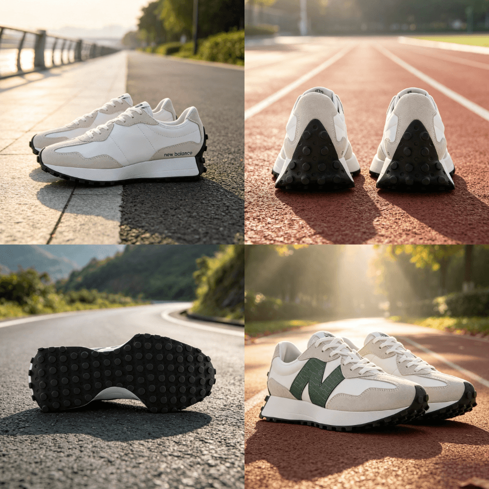 New Balance 327 Grey White Green — фото 1