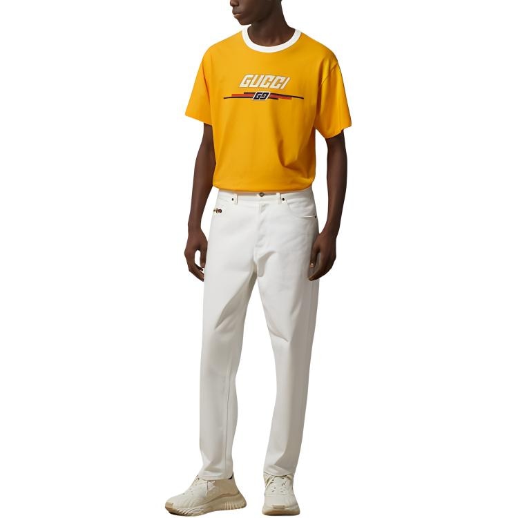Gucci T-Shirt With Print Logo Yellow — фото 1