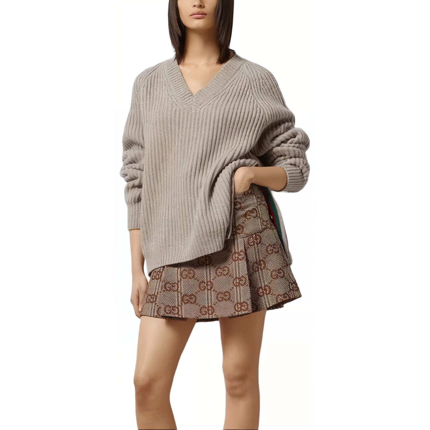 Gucci SS24 Logo Zip Skirt Beige — фото 1