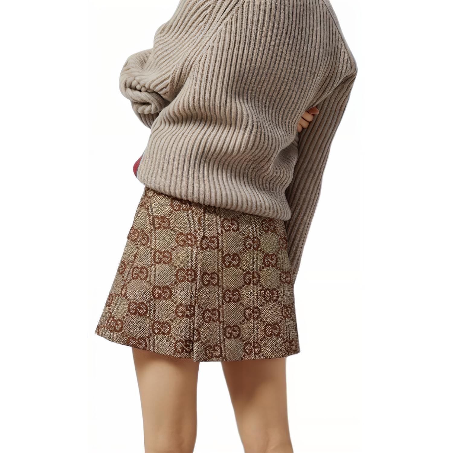 Gucci SS24 Logo Zip Skirt Beige — фото 4