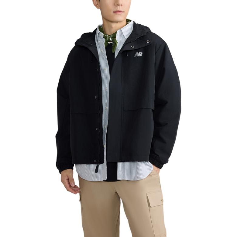 New Balance Woven Hoodie Jacket Black — фото 1