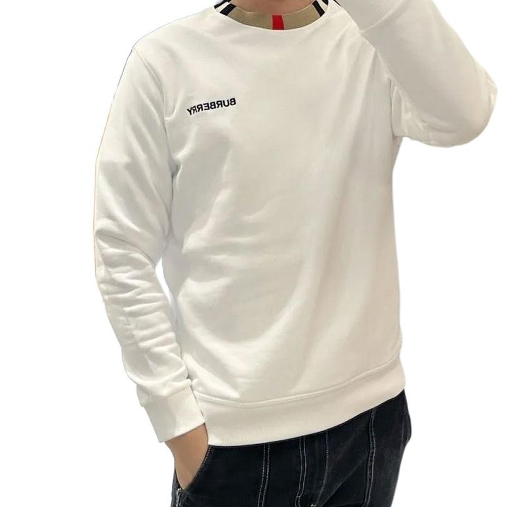 Burberry Logo Print Crewneck Sweatshirt White — фото 6