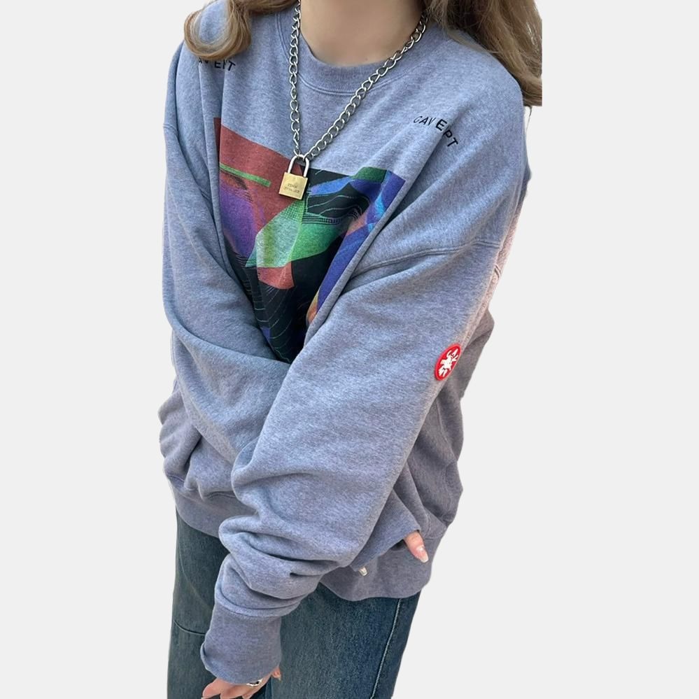 Cav Empt Logo Crewneck Sweatshirt Grey — фото 2