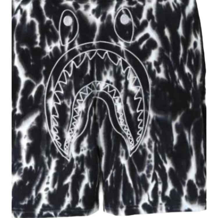 A BATHING APE Shark Embroidery Tie-Dye Camo Shorts — фото 6
