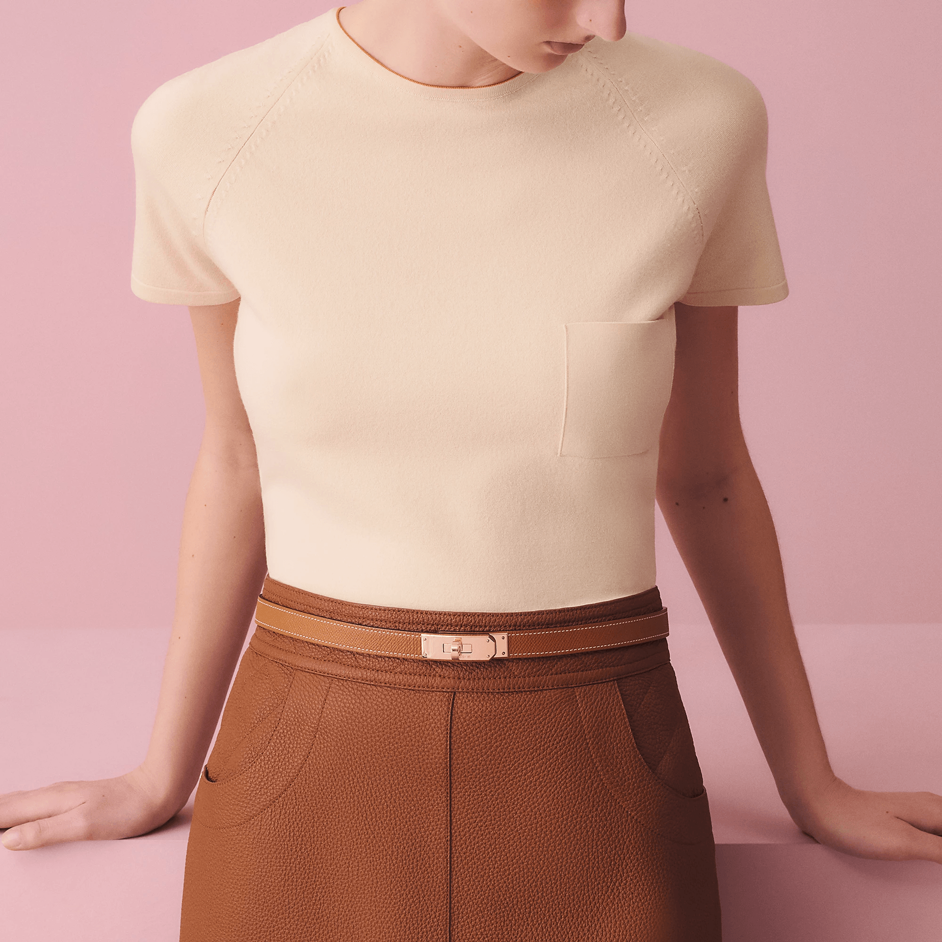 Hermes Kelly Belt Brown — фото 6