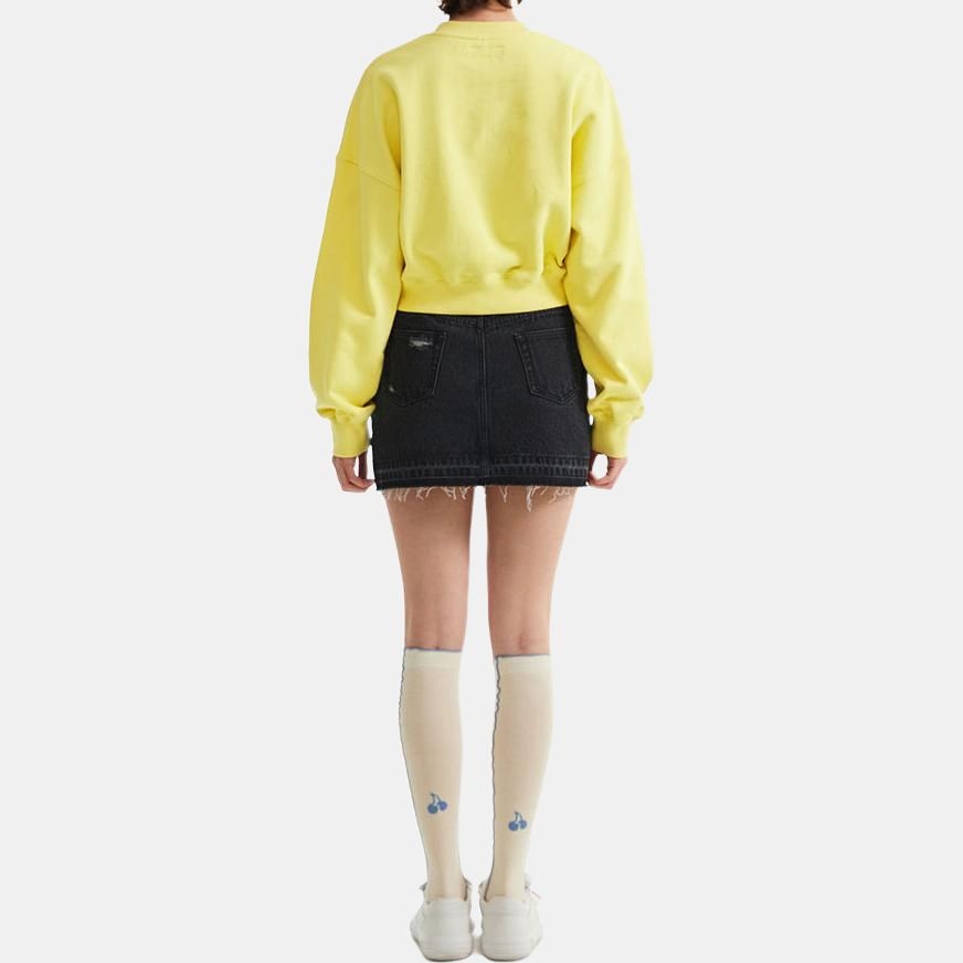 Kirsh Cropped Crewneck Sweatshirt Yellow — фото 2