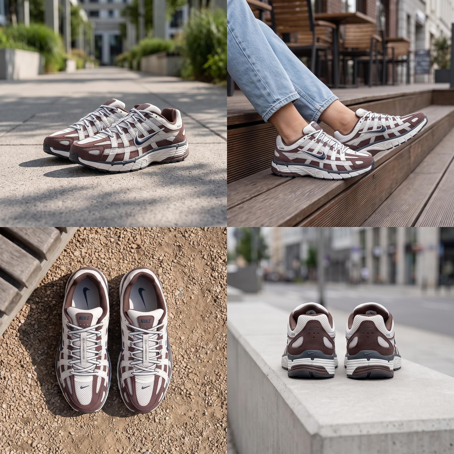 Nike P-6000 Brown White — фото 1