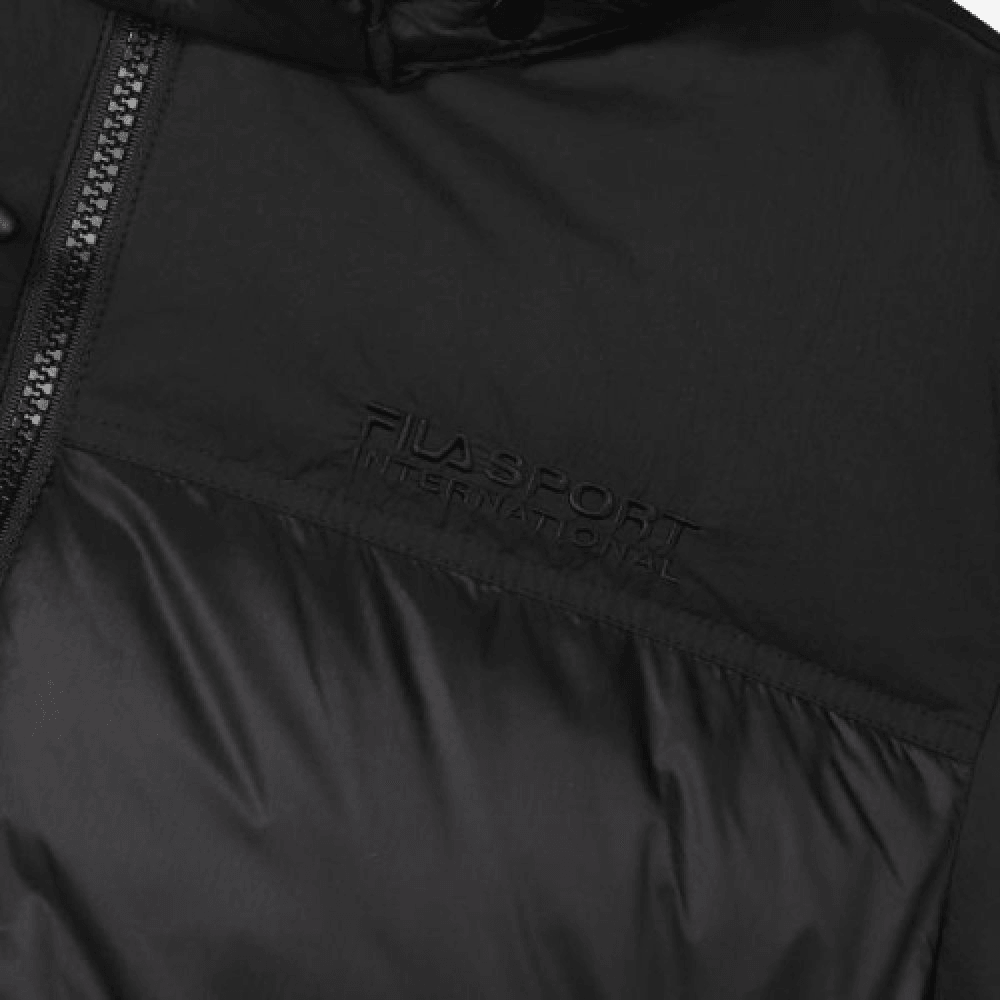 FILA Solid Color Hoodie Down Jacket Black — фото 6