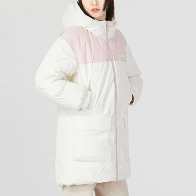 New Balance Colorblock Logo Zip Hoodie Down Jacket White — фото 4