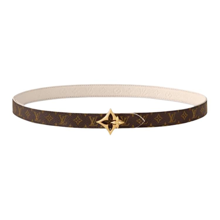 Louis Vuitton Leather Belt 2CM Beige Brown — фото 2