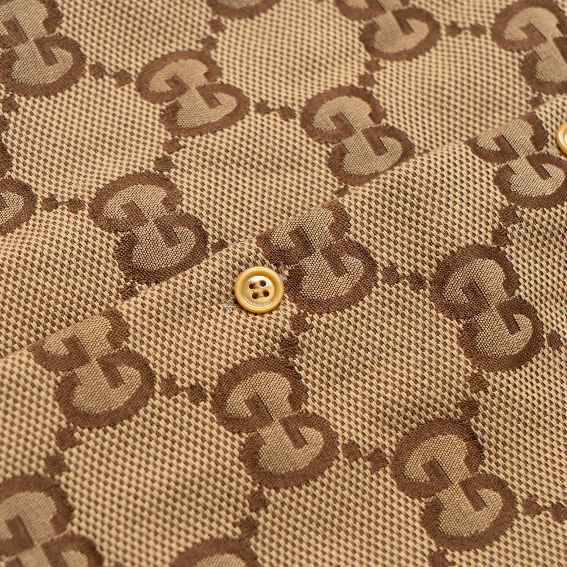 Gucci Logo Print Shirt Brown — фото 9