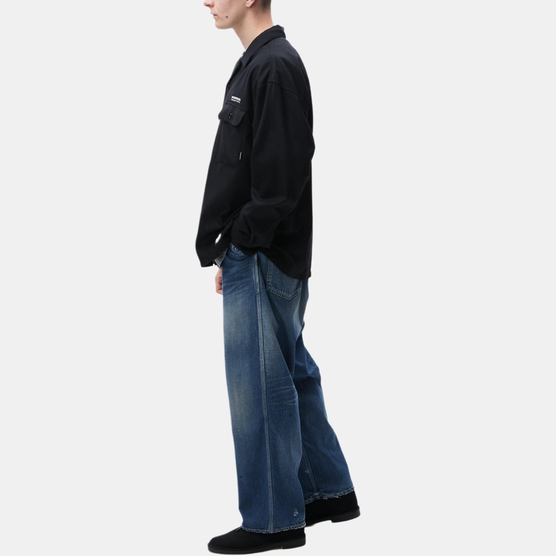 Neighborhood Distressed Zip Mid-Rise Straight Jeans — фото 3
