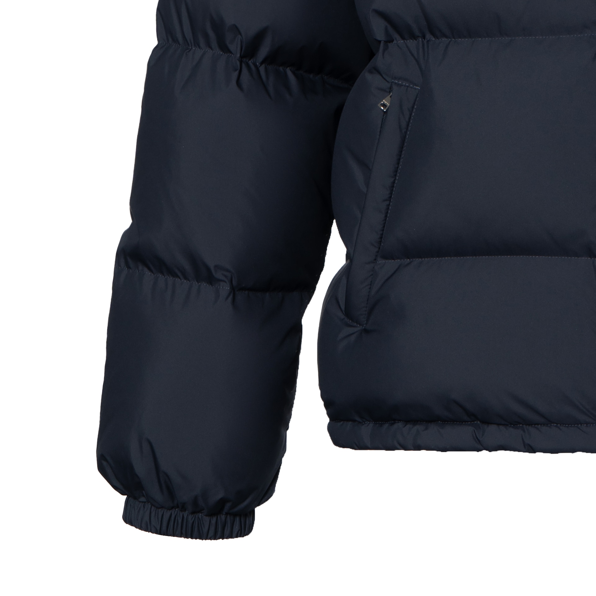 Gucci FW24 Striped Print Detachable Hood Down Jacket Navy Blue — фото 2