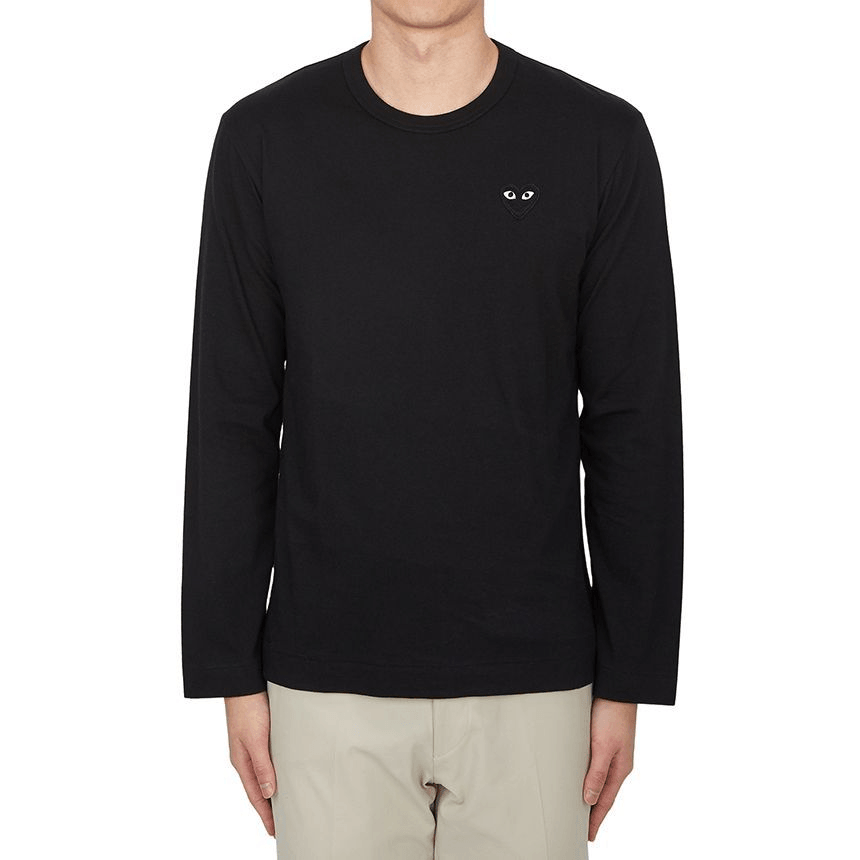 Cdg Play SS24 Black Heart Embroidered Crewneck Long Sleeve Tee — фото 2