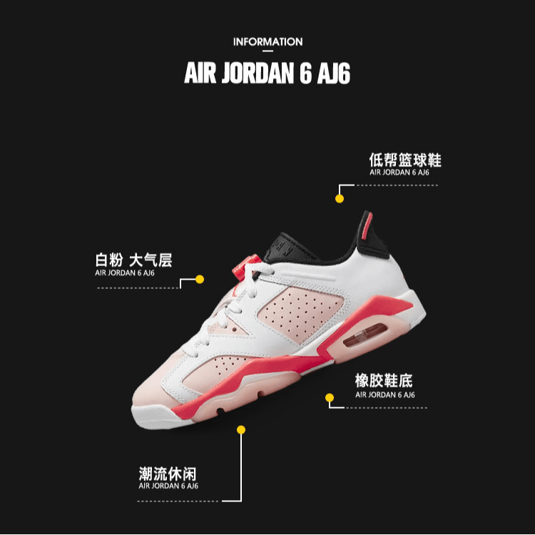 Jordan Air Jordan 6 Retro Low "Atmosphere" GS — фото 3
