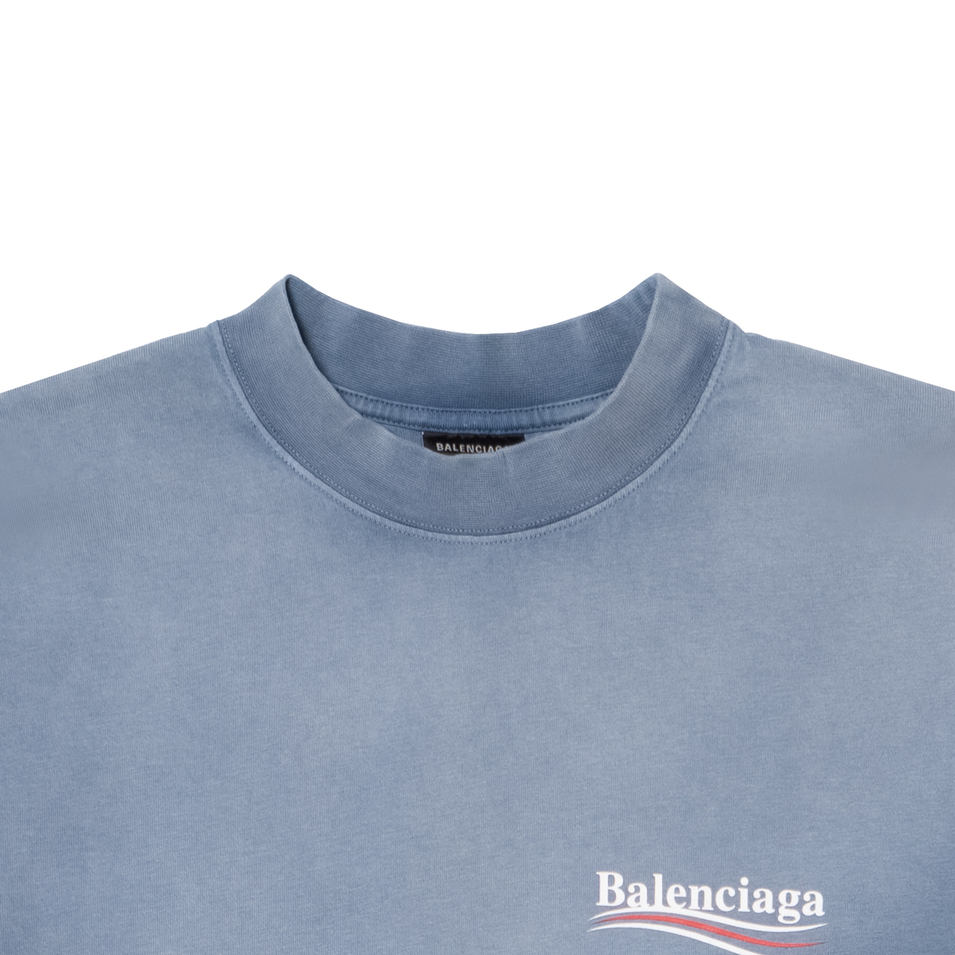 Balenciaga Logo Print T-Shirt Faded Blue — фото 8