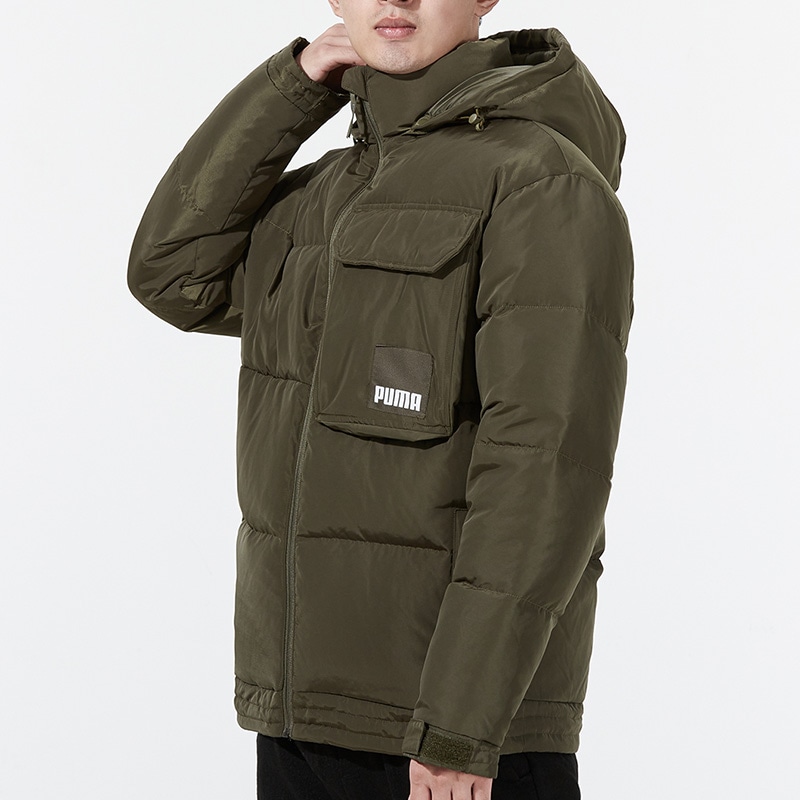 Puma Oversized Pocket Down Jacket Olive — фото 2